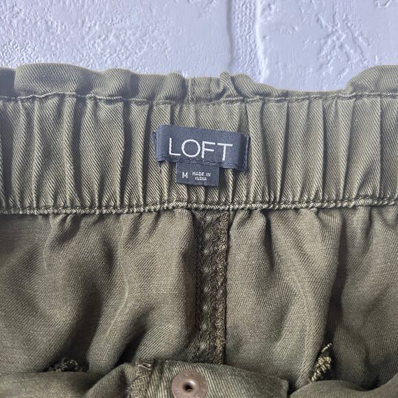 LOFT Women's Green Button Pull on Elastic Waistband Pocket Skirt -sz M - Picture 5 of 5